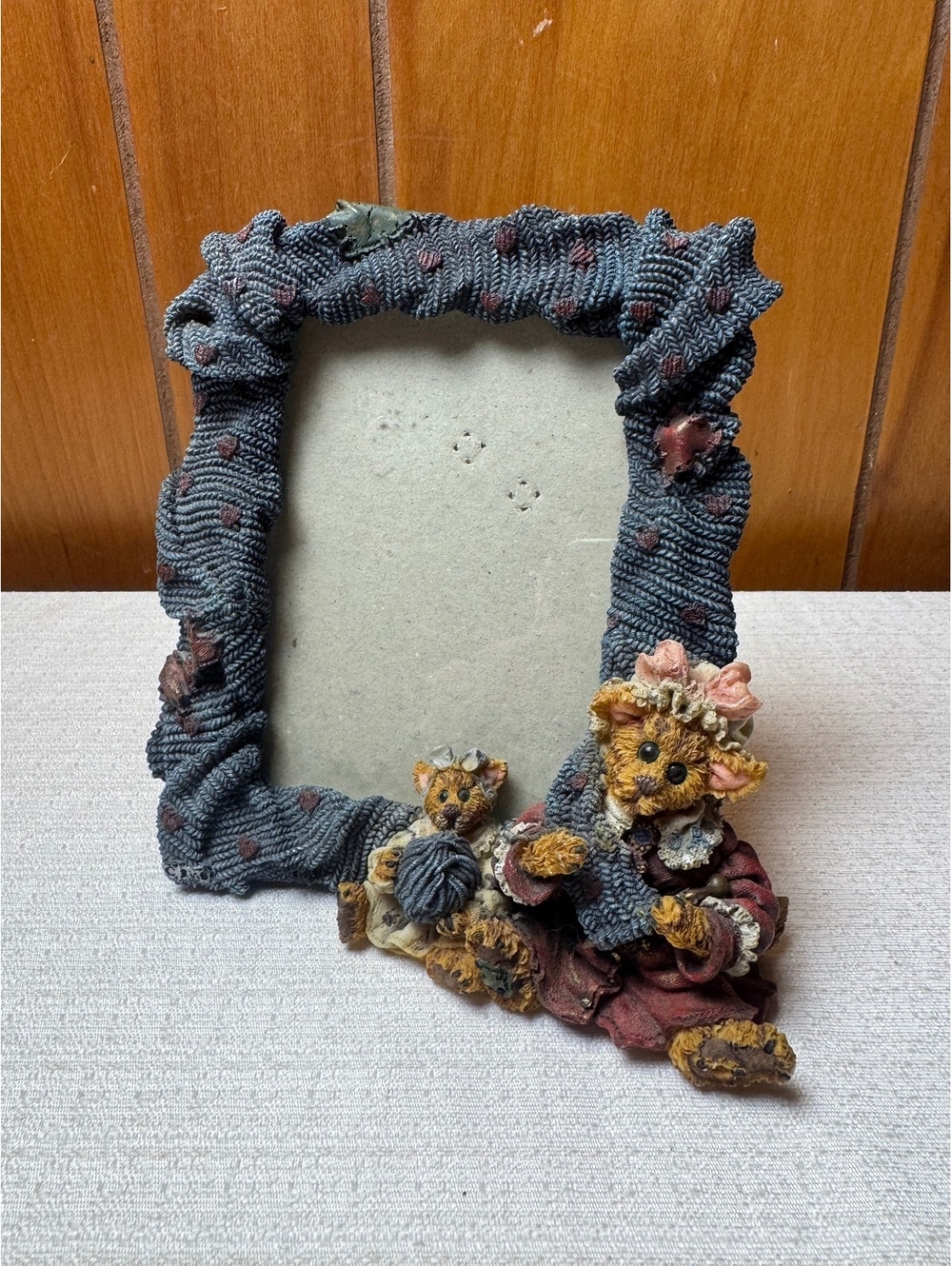 Boyds Bears Darby & Jasper Knittin’ Kittens Photo Frame 3.5x5 Folkstone - Picture 2 of 8